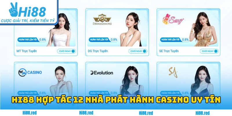 Hi88 hợp tác 12 nhà phát hành casino uy tín